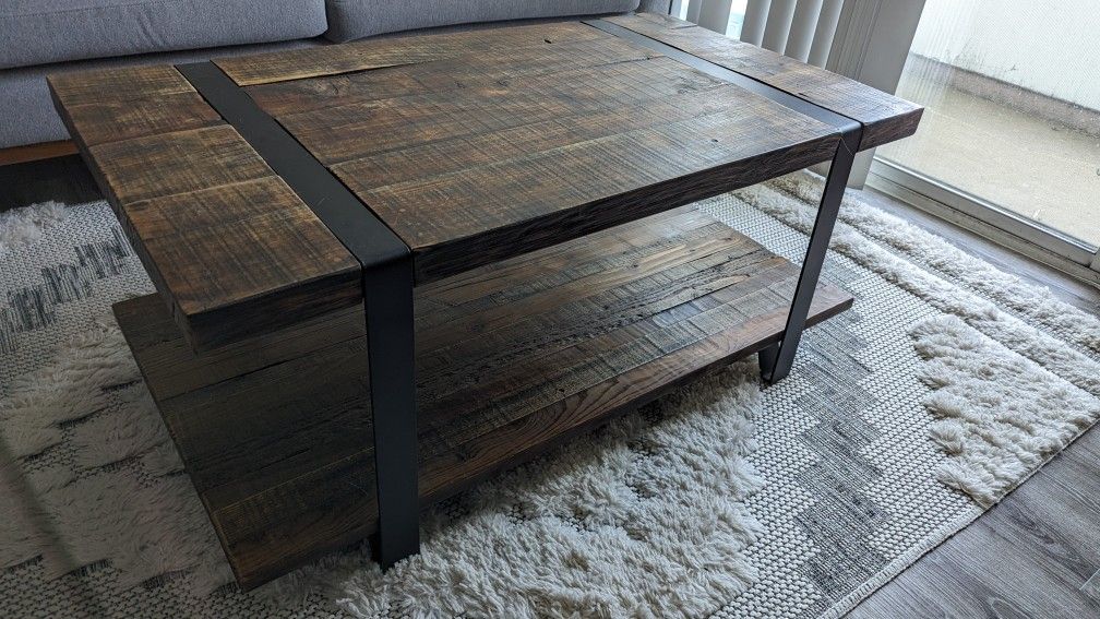 Wood & Metal Coffee Table 