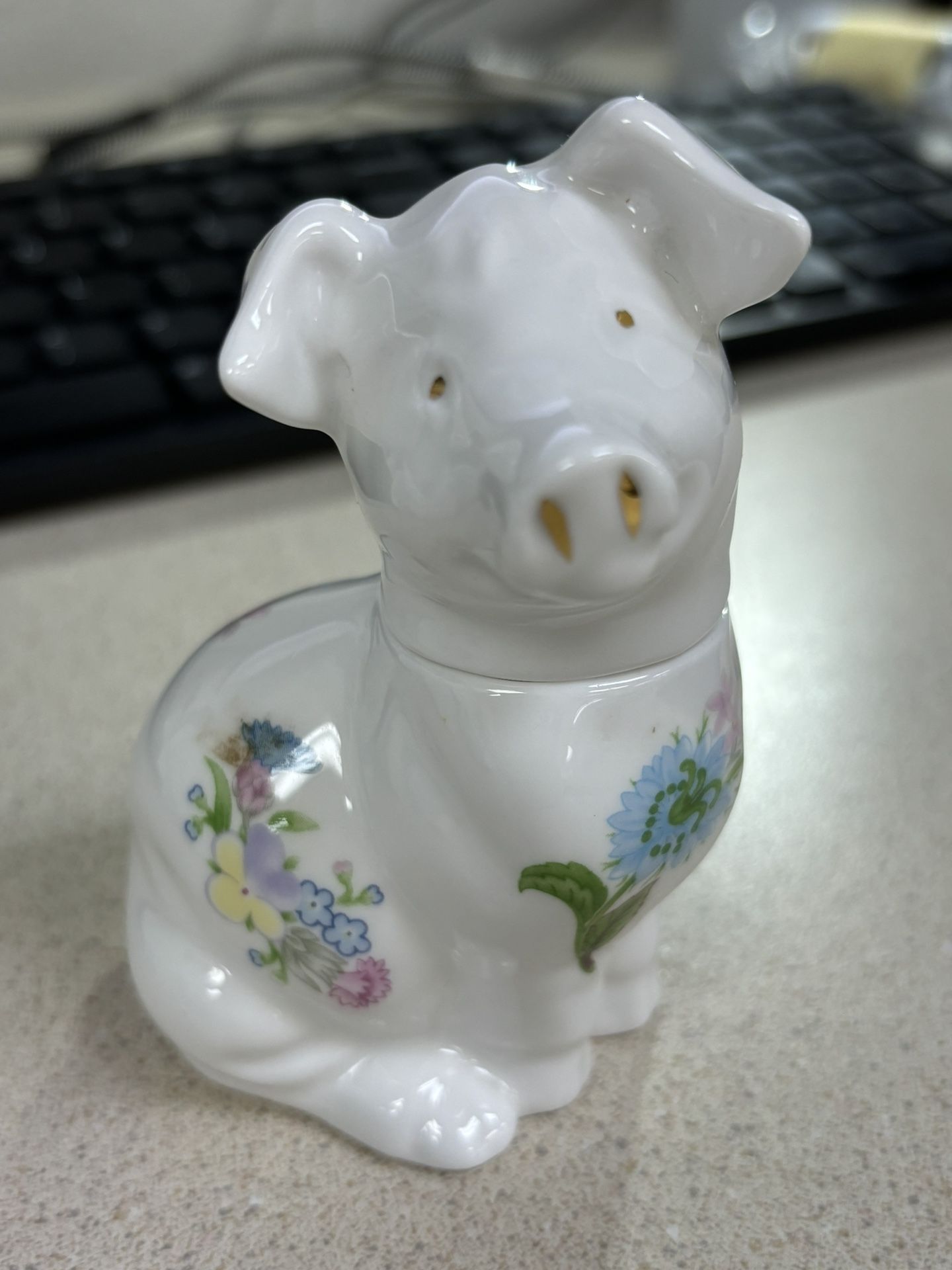 Aynsley Wild Tudor Fine Bone China Small Pig Trinket Box