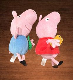 TY BABIES PEPPA PIG AND GEORGE PIG STUFFED ANIMAL 7”
