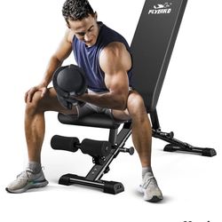 FLYBIRD Weight Bench, Adjustable Strength Training Bench for Full Body Workout with Fast Folding-New Version