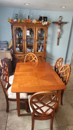 Wooden Table 6 chairs