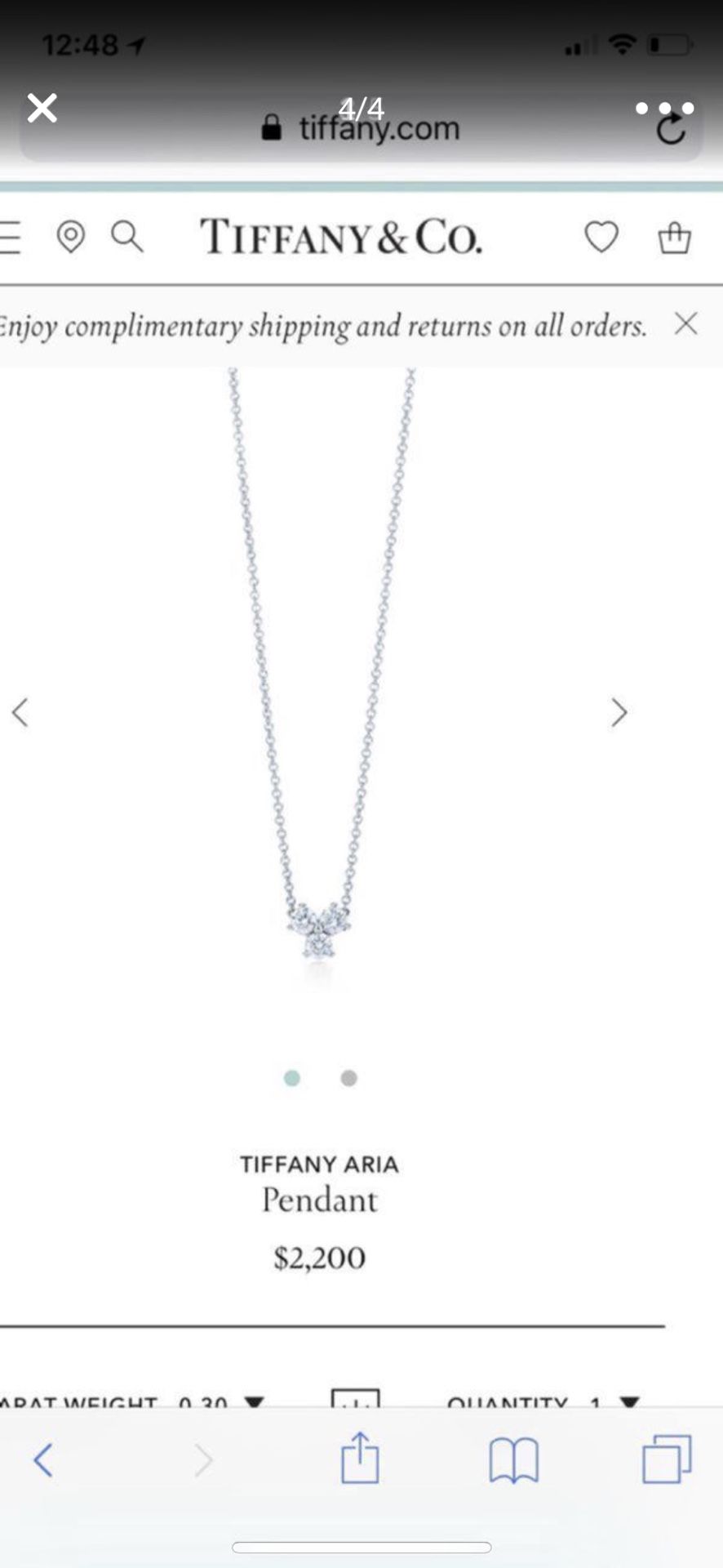 Tiffany and Co diamond pendant necklace