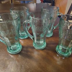 5 Vintage Coca Cola drinking glasses