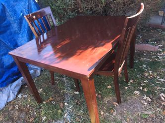 Small table and two chairs 4’x3’ 30” tall