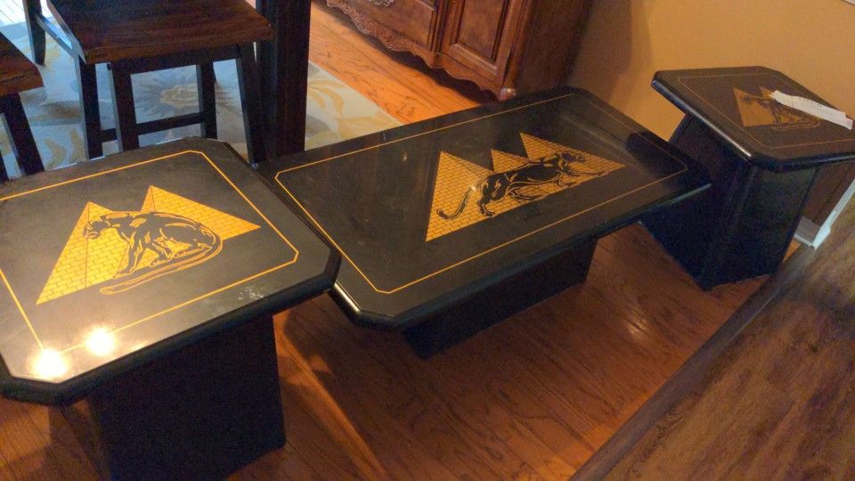 Vintage Coffee And End Table Set- 3 Pieces 