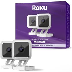 Roku Indoor Camera SE 2 Pack Security Camera 1080p HD Works W Alexa/Google New 