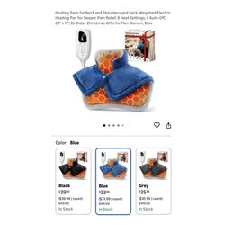 Brand new Heating Pads for Neck and Shoulders and Back, Weighted Electric Heating Pad for Deeper Pain Relief, 6 Heat Settings, 4 Auto-Off, 23" x 17", 