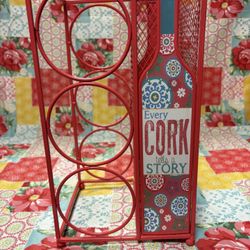 Red Wine Bottle Holder And Cork Holder