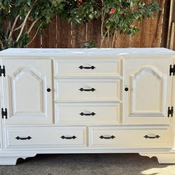 Chest of 5 Drawers _ Wood Dresser Buffet Sideboard Console Table Dining Furniture _ 54" wide x 34" tall x 18" deep