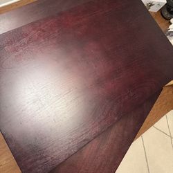 Brown Dining Table With Two Benches 