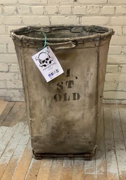 VTG Industrial Canvas & Leather Bin Large