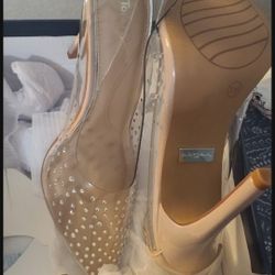 Nude Clear Heels