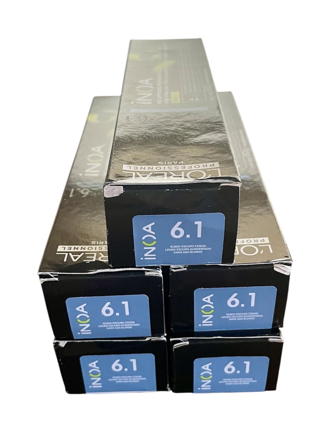 L'OREAL INÓA Ammonia-Free Permanent Hair Color 60g (2.1 OZ) – Color 6.1  - Set Of 5