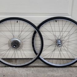 ARAYA WHEELSET 27 X 1 1 4 36 HOLE SHIMANO HUBS SUNTOUR 6 SPEED 14 28T for Sale in Montebello CA OfferUp