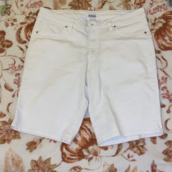 White Mid Thigh Shorts Size 14