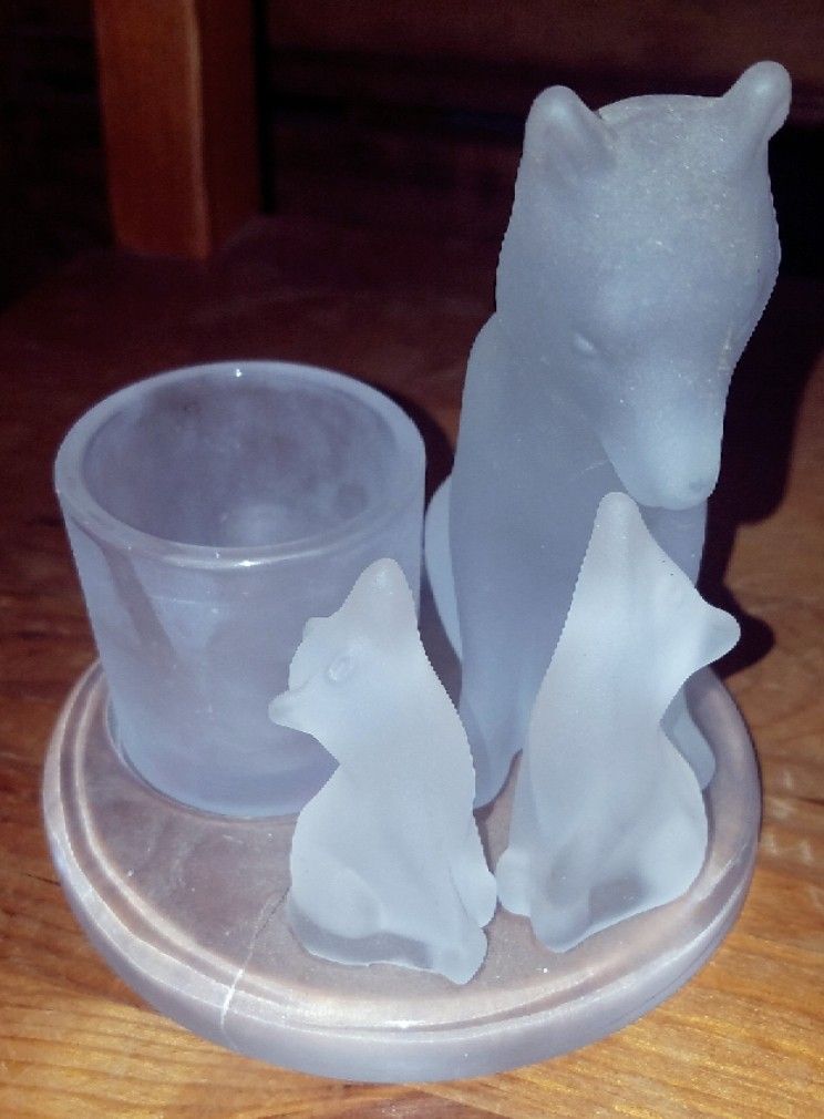 Partylite Wolf & Pups Candle Holder