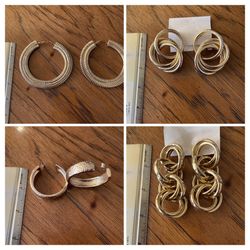 Stylish Gold Toned Earrings for Pierced Ears - $5.00 Per Pair 