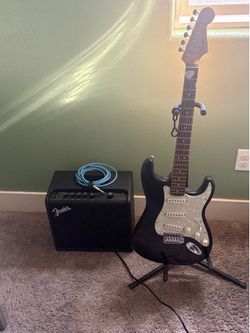 Guitar with Amp and Speaker Combo