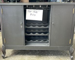 Cabinet With Wine Rack And Side Storage