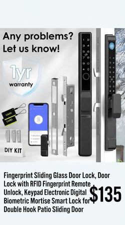 Fingerprint Sliding Glass Door Lock, Door Lock