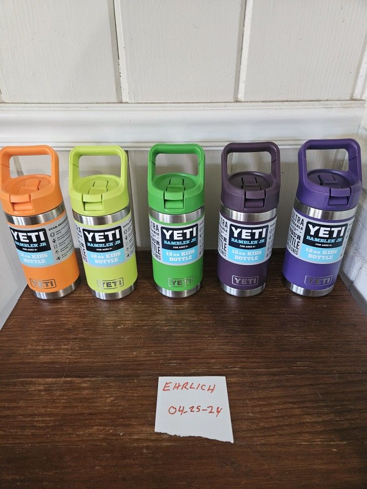 Nwt Yeti 12 Kids Bottles Matching Lids