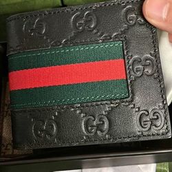 Mens Gucci Wallet Black Leather GG Wallet Guccisama NEW