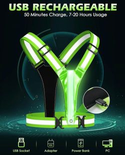 Rechargeable LED Reflective Running Vest