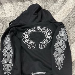 Chrome hearts floral zip up hoodie