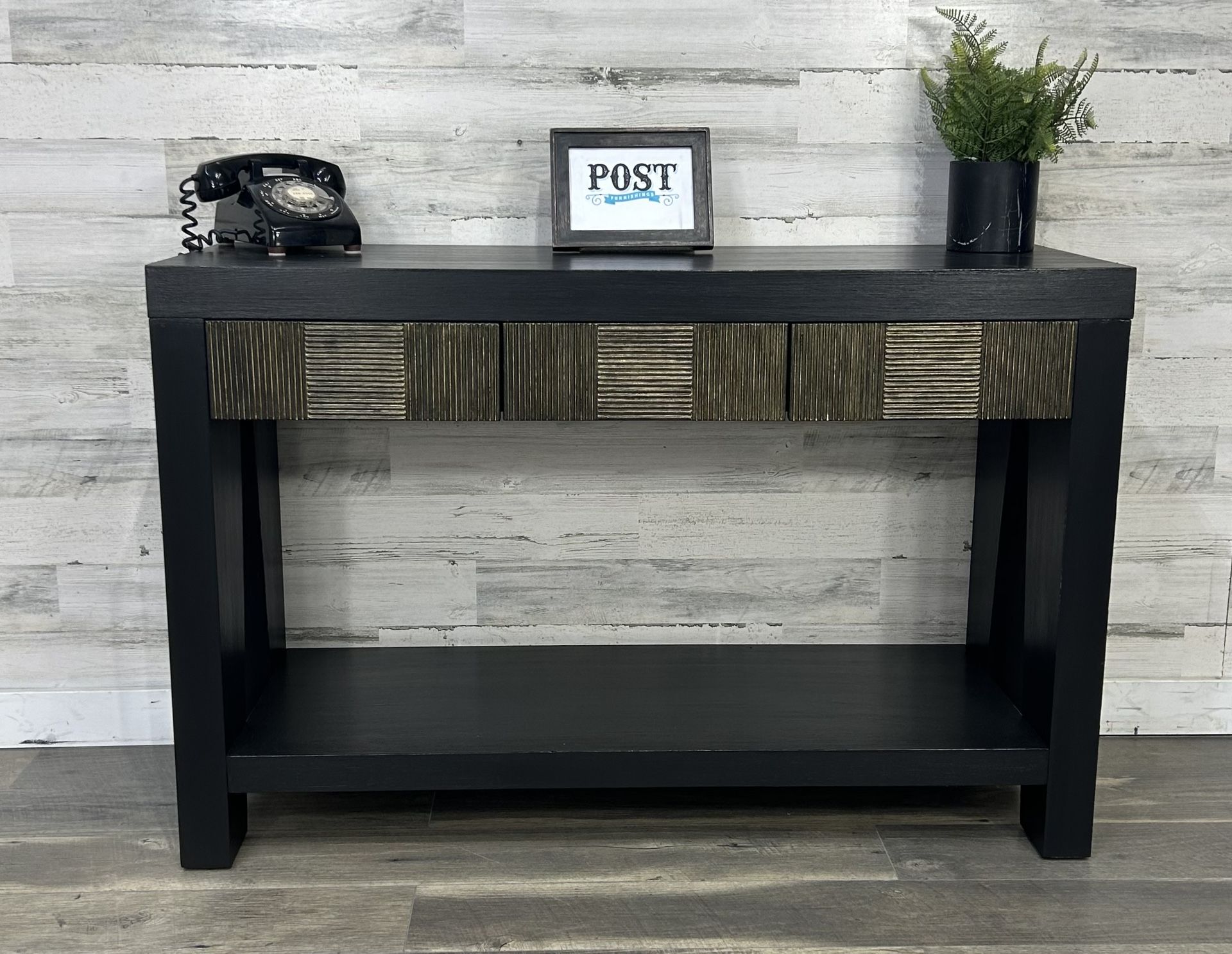 Black & Gold Modern Sofa Table 