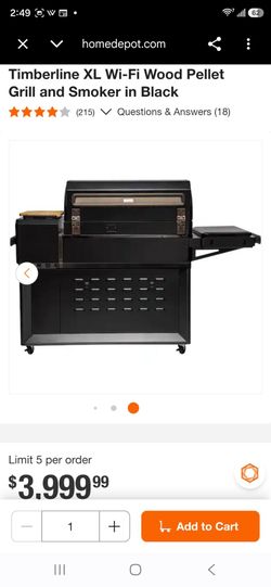 Timberline XL Wi-Fi Wood Pellet Grill and Smoker in Black
