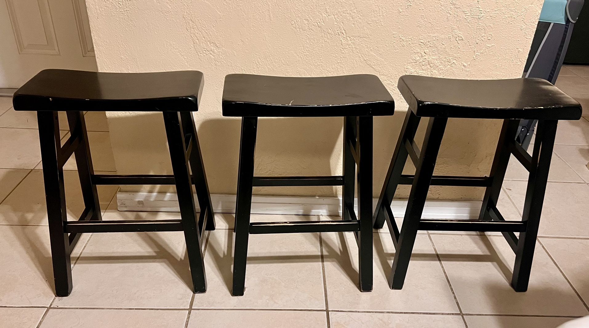 3 Black Barstools