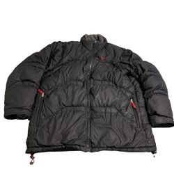 Vintage Nike Puffer Jacket Black XL Y2K Gray Tab Duck Down Ski Snow Cold Logo