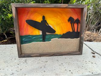 Surfer Wood Art
