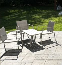 Outdoor 4 Piece Conversation Seating Set - 3 Outdoor Chairs And Coffee Table