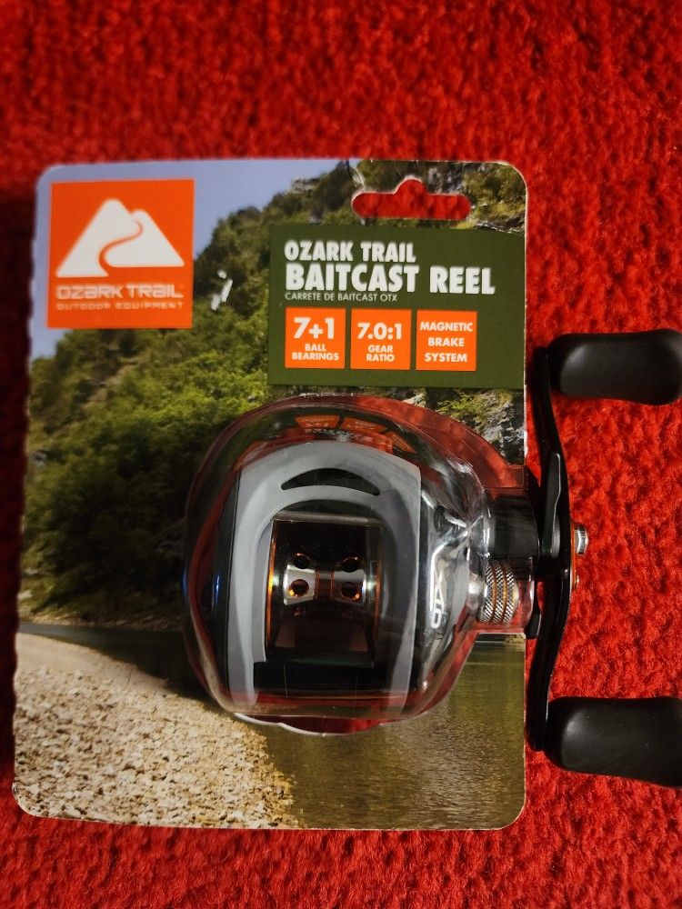 Ozark Trail OTX Baitcast Fishing Reel (Black/Gray) 7.0:1 Ratio; 8 Bearing, RH