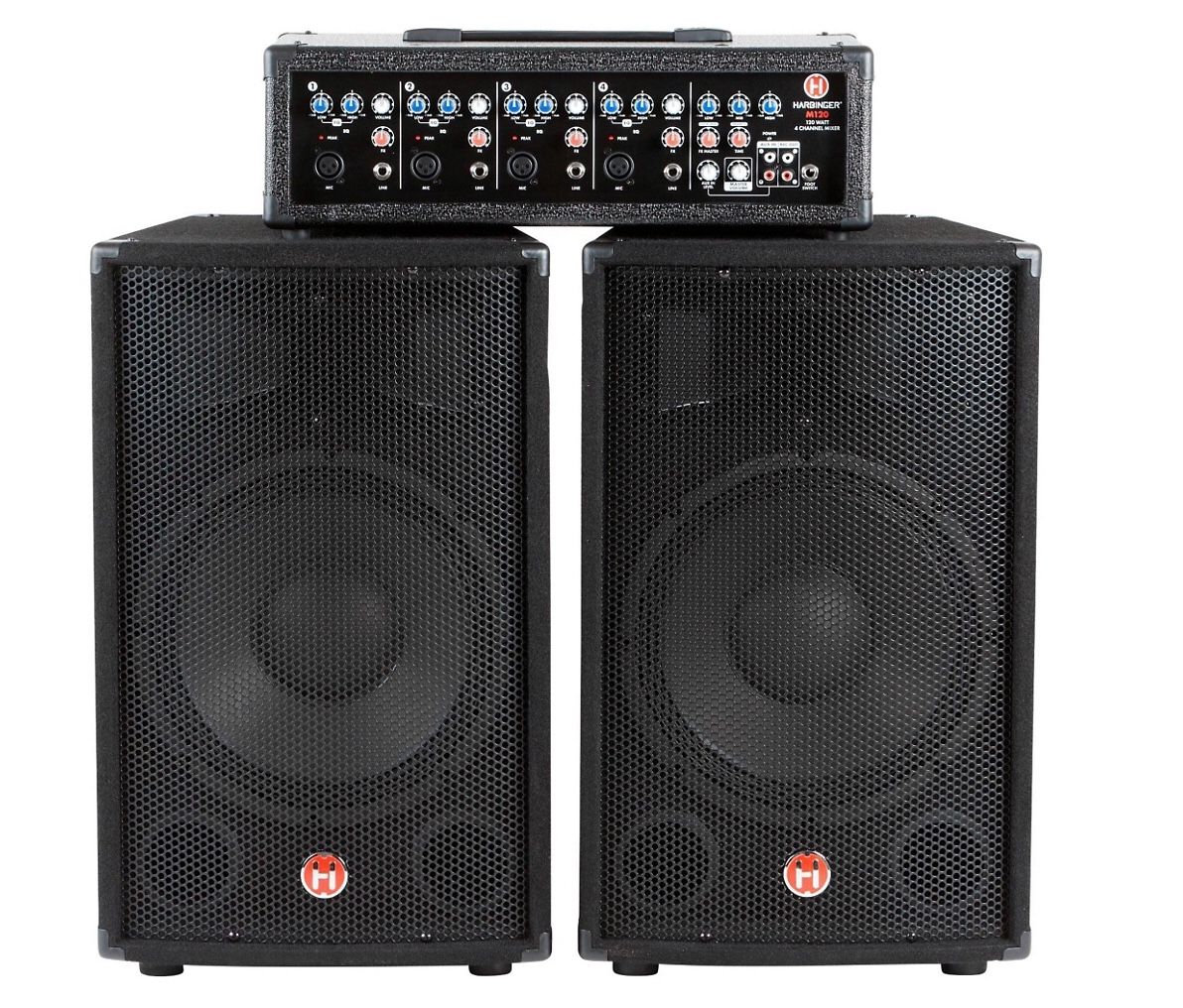 Harbinger M120 120Watt 4Channel Compact Portable PA with 12" with to