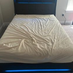 Almost New Full Bed Frame And Nightstand 