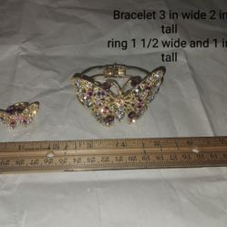 Butterfly Bracelet And Ring Set