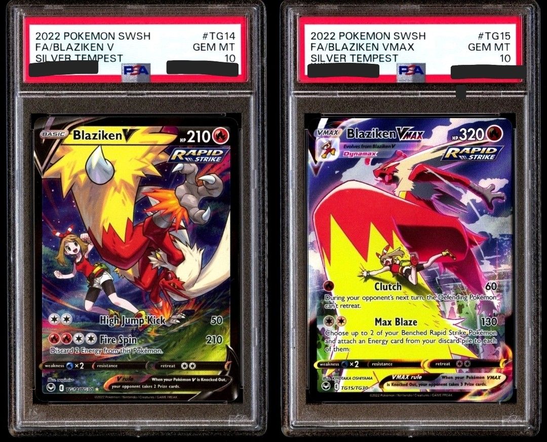 PSA 10 SET Blaziken V TG14 Blaziken Vmax TG15 2022 Silver Tempest CONSECUTIVE