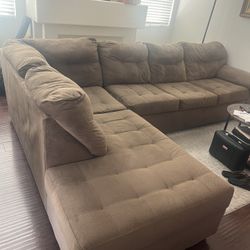 Brown l L Shape Sofa Set