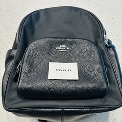 Coach Black Leather Backpack Used