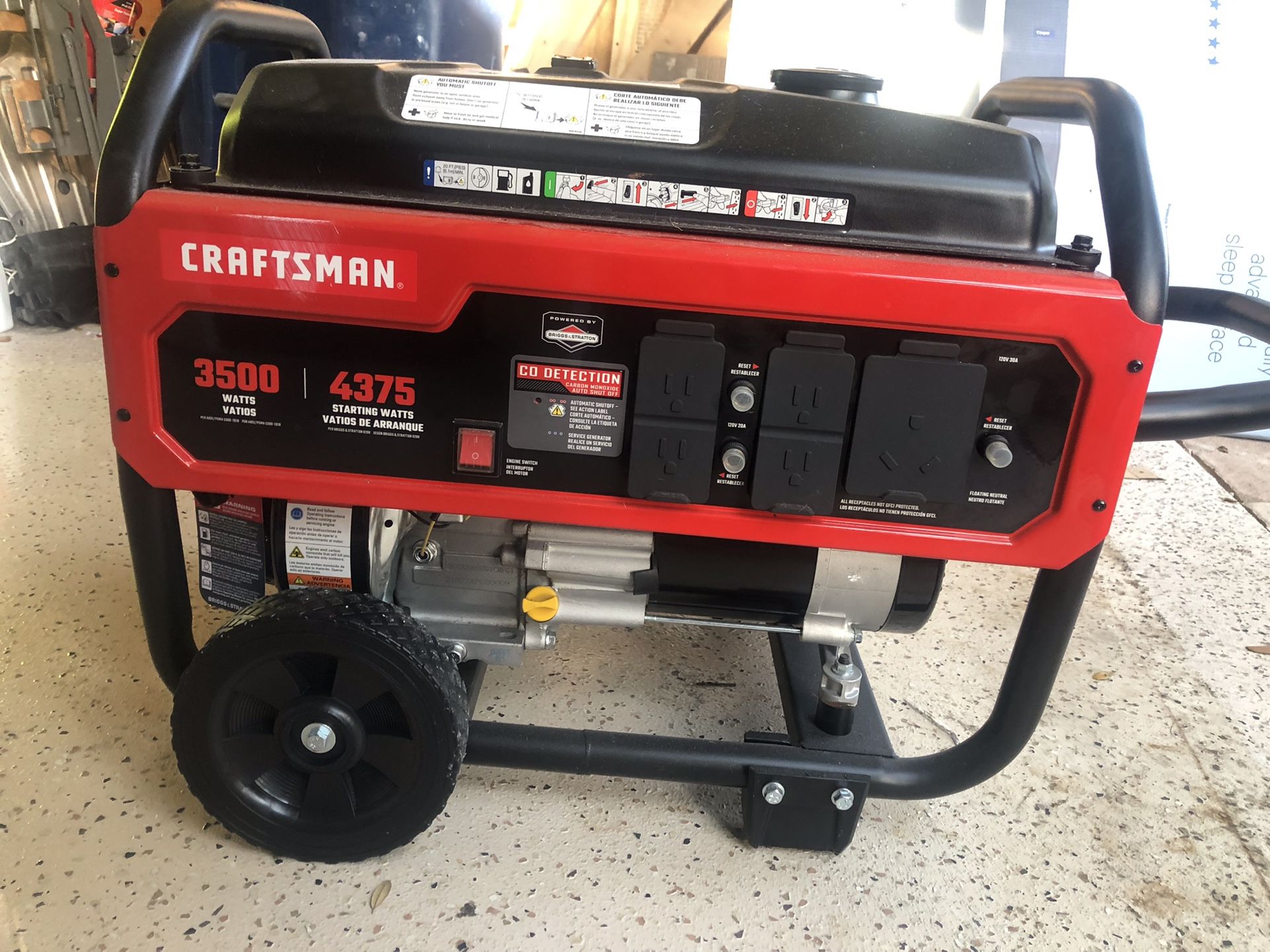 3500 Watt Craftsman Generator BRAND NEW, NEVER USED OR ADDED FUEL!