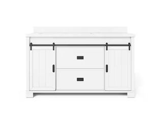 Glacier Bay 60" Double Sink Bath Vanity with White Engineered Stone Top - R