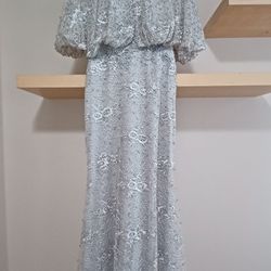 Elegant Grey sequins,bead fabric light 
mermaid grown (with pad)