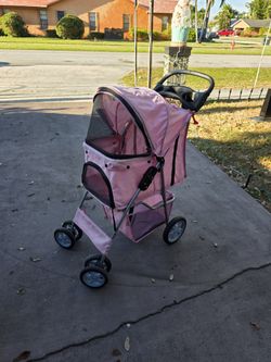Pink pet Stroller foldable interior
Inside
23 L X 21 H X 13"W