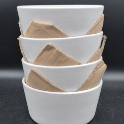 Stone + Lain Stoneware 4 PC Soup/Cereal Bowls, 5.75", Snow White