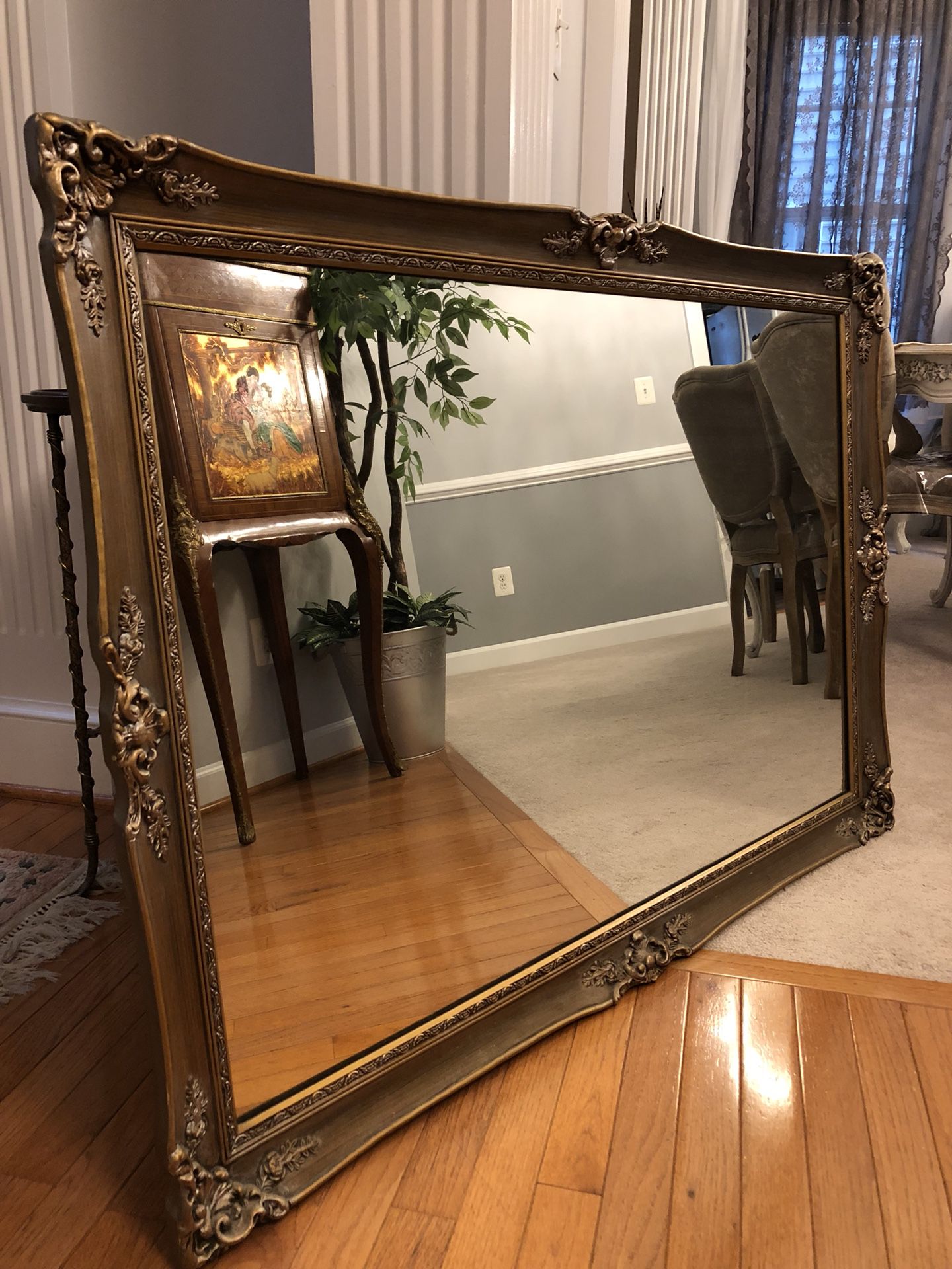 47”X33 large Antique french wood oxide mirror