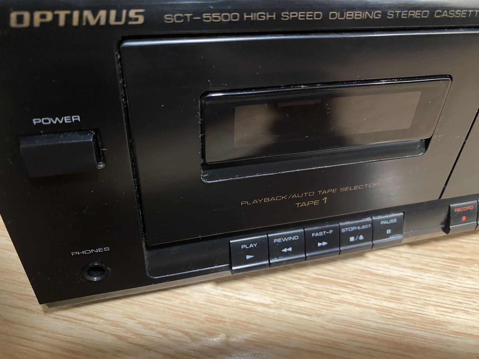 OPTIMUS SCT-5500 Duel HIGH Speed Dubbing Stereo Cassette Deck Made In Korea