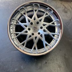 Silver Brushed Face W/ Chrome Lip 22x9.5