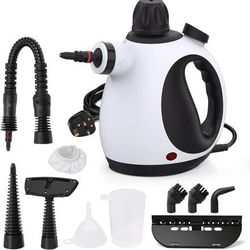 new Handheld Steam Cleaner, Steam Cleaner for Home, Multipurpose Portable Upholstery Steamer Cleaning with Safety Lock and 10 Accessory Kit to Remove 